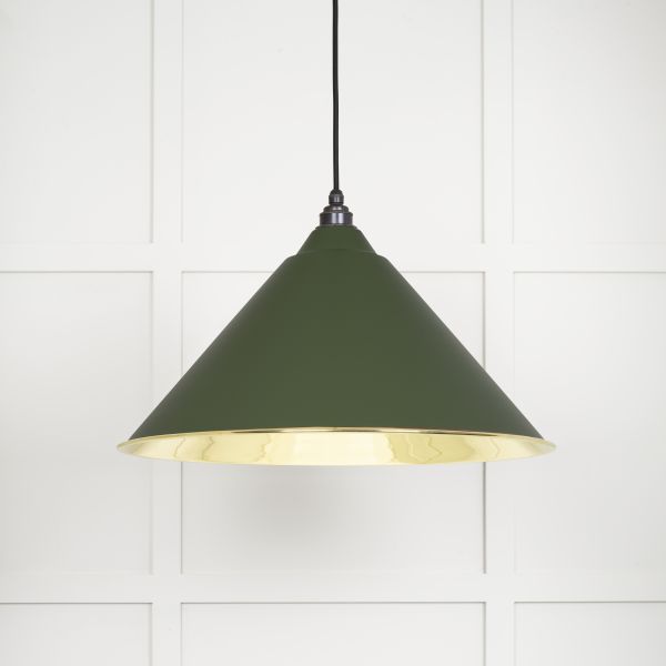 From the Anvil Smooth Brass Hockley Pendant in Heath
