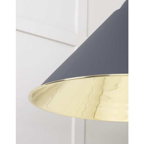 From the Anvil Smooth Brass Hockley Pendant in Slate