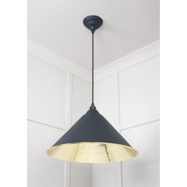 From the Anvil Smooth Brass Hockley Pendant in Soot