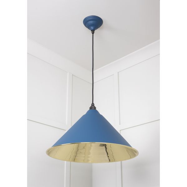 From the Anvil Smooth Brass Hockley Pendant in Upstream
