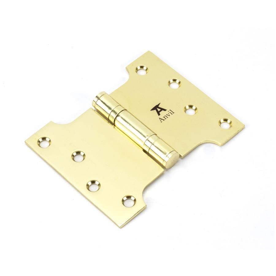 From the Anvil Polished Brass 4" x 3" x 5" Parliament Hinge (pair) ss - No.42 Interiors