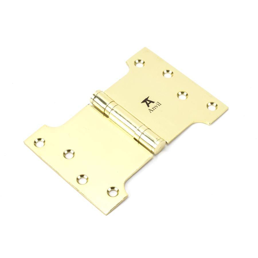 From the Anvil Polished Brass 4" x 4" x 6" Parliament Hinge (pair) ss - No.42 Interiors