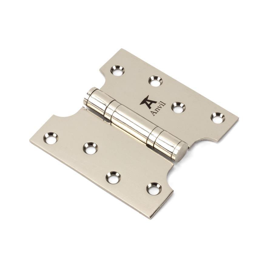 From the Anvil Polished Nickel 4" x 2" x 4" Parliament Hinge (pair) ss - No.42 Interiors