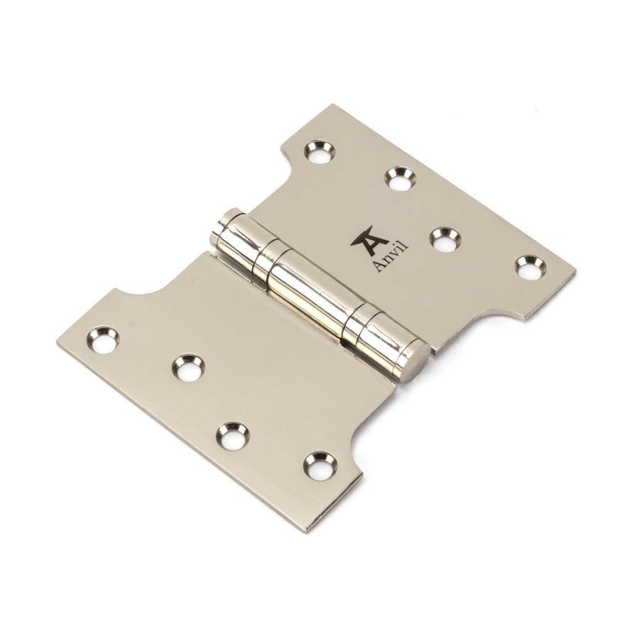 From the Anvil Polished Nickel 4" x 3" x 5" Parliament Hinge (pair) ss - No.42 Interiors