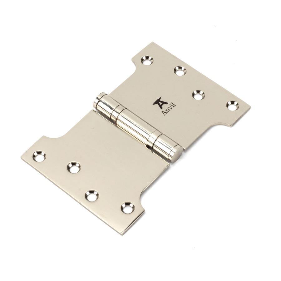 From the Anvil Polished Nickel 4" x 4" x 6" Parliament Hinge (pair) ss - No.42 Interiors