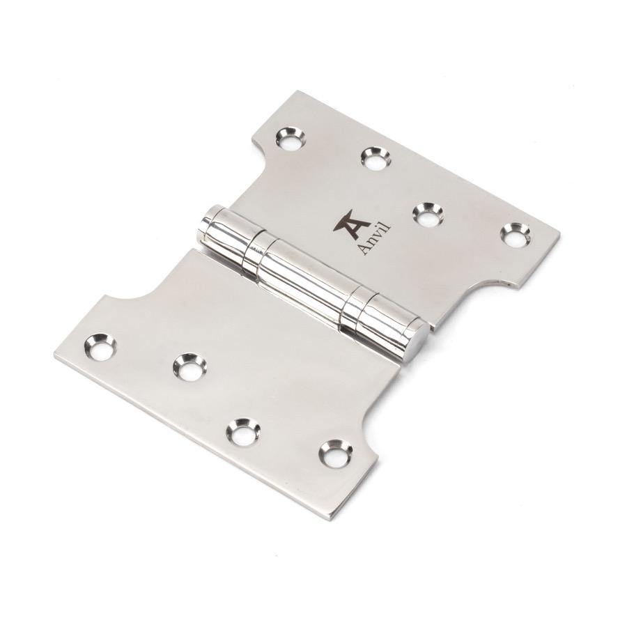From the Anvil Polished SS 4" x 3" x 5" Parliament Hinge (pair) - No.42 Interiors