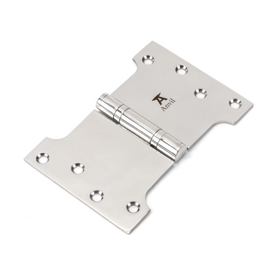 From the Anvil Polished SS 4" x 4" x 6" Parliament Hinge (pair) - No.42 Interiors
