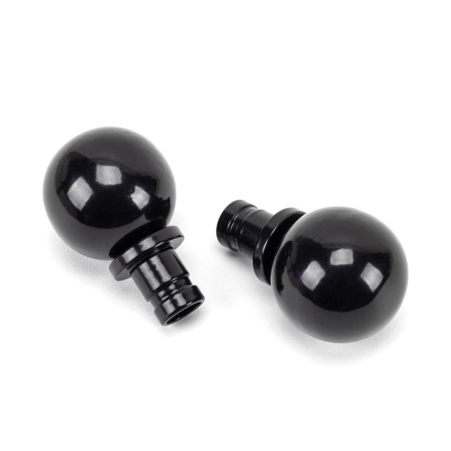 From the Anvil Black Ball Curtain Finial (pair)