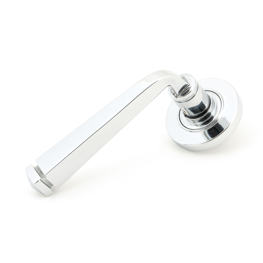 From the Anvil Polished Chrome Avon Round Lever on Rose Set (Plain) - Unsprung