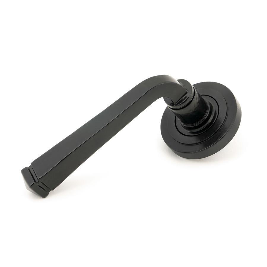 From the Anvil Black Avon Round Lever on Rose Set (Art Deco) - Unsprung - No.42 Interiors