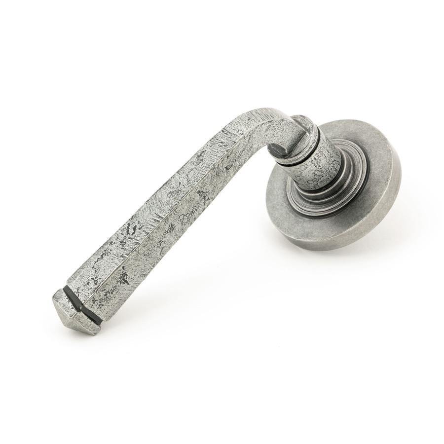 From the Anvil Pewter Avon Round Lever on Rose Set (Plain) - Unsprung - No.42 Interiors