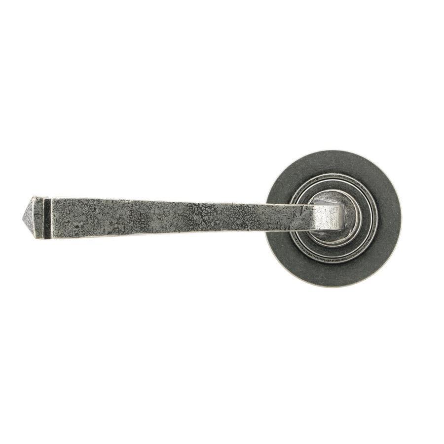 From the Anvil Pewter Avon Round Lever on Rose Set (Plain) - Unsprung