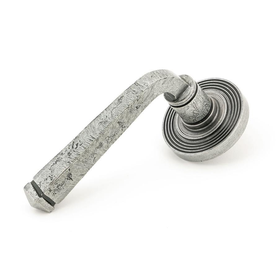 From the Anvil Pewter Avon Round Lever on Rose Set (Beehive) - Unsprung - No.42 Interiors