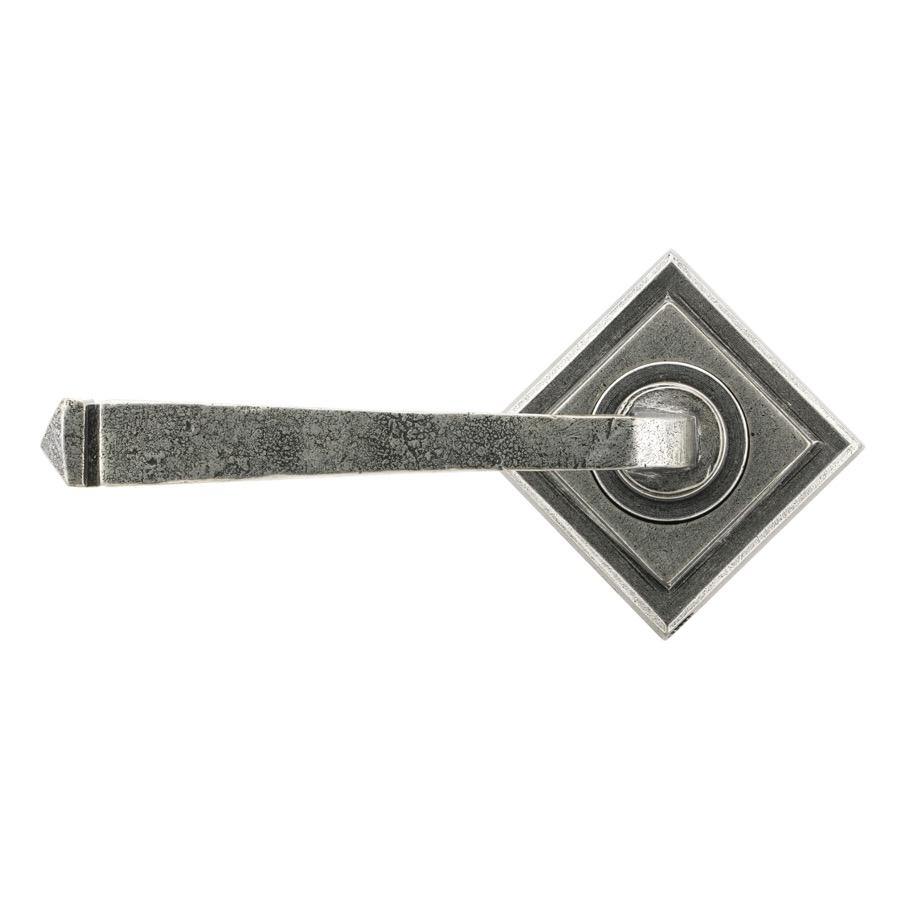 From the Anvil Pewter Avon Round Lever on Rose Set (Square) - Unsprung