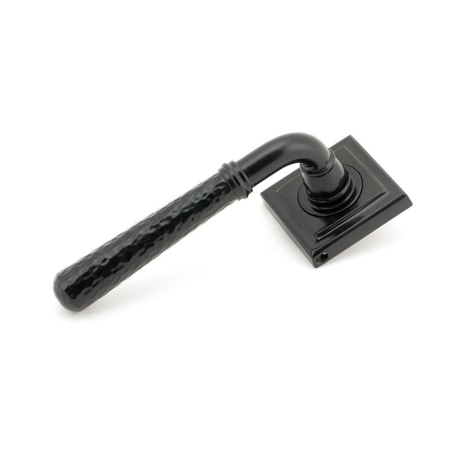 From the Anvil Black Hammered Newbury Lever on Rose Set (Square) - Unsprung - No.42 Interiors