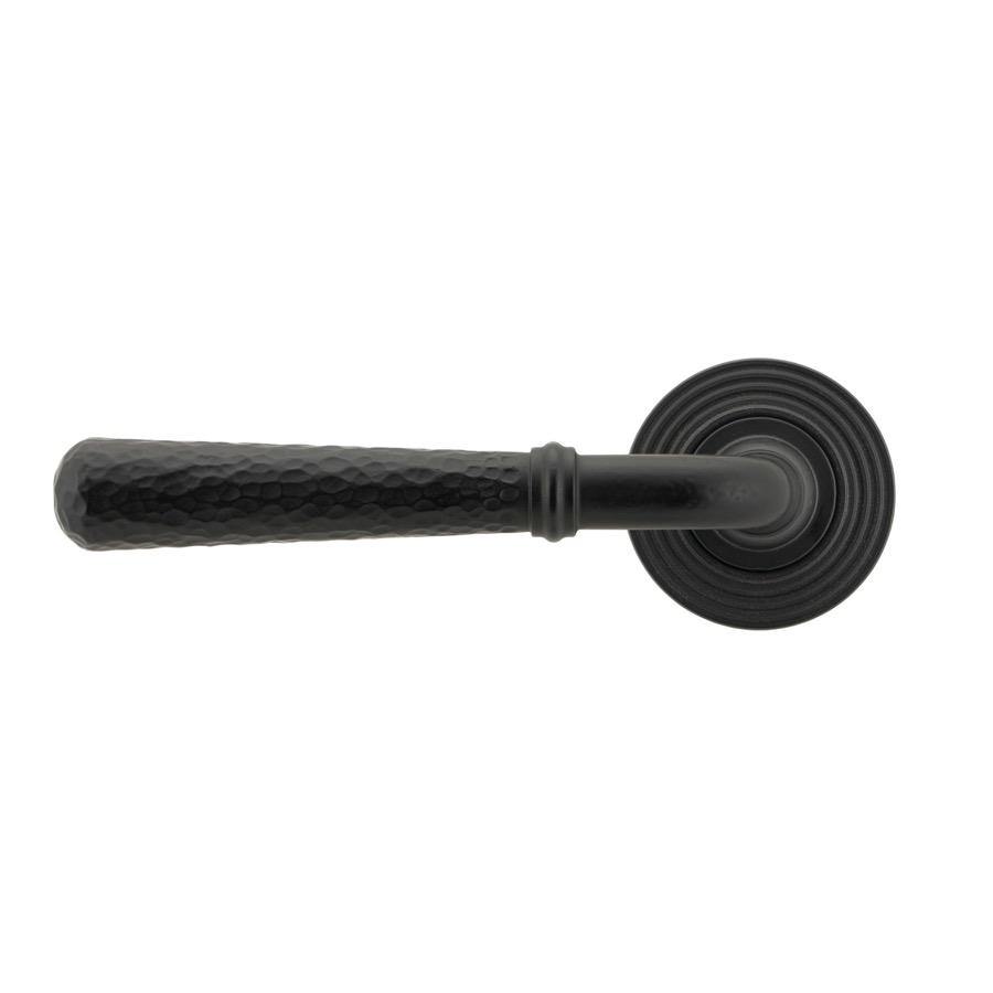 From the Anvil Matt Black Hammered Newbury Lever on Rose Set (Beehive) - Unsprung