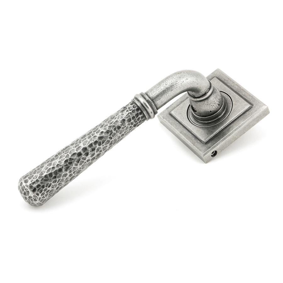 From the Anvil Pewter Hammered Newbury Lever on Rose Set (Square) - Unsprung