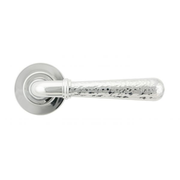 From the Anvil Polished Chrome Hammered Newbury Lever on Rose Set (Plain) - Unsprung