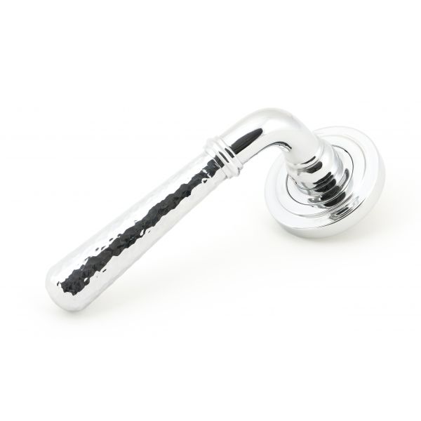 From the Anvil Polished Chrome Hammered Newbury Lever on Rose Set (Art Deco) - Unsprung