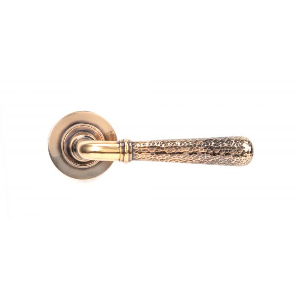 From the Anvil Polished Bronze Hammered Newbury Lever on Rose Set (Plain) - Unsprung