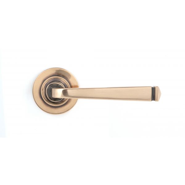 From the Anvil Polished Bronze Avon Round Lever on Rose Set (Plain) - Unsprung