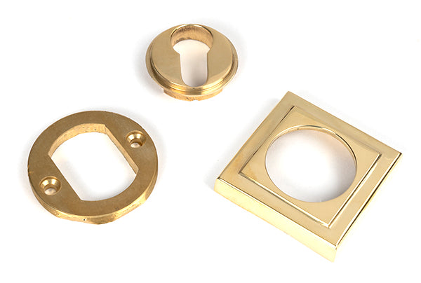 Polished Brass Round Euro Escutcheon (Square)