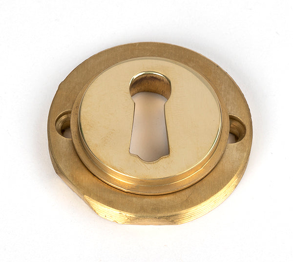 Polished Brass Round Escutcheon (Art Deco)