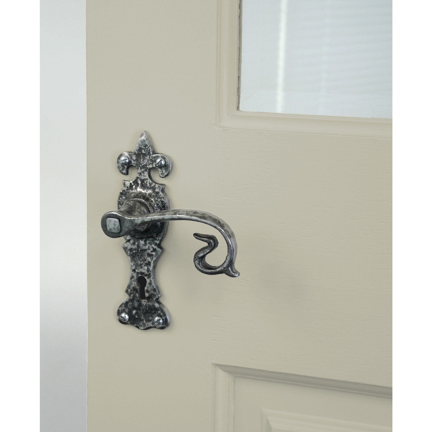 From the Anvil Natural Textured Curly Lever Lock Set