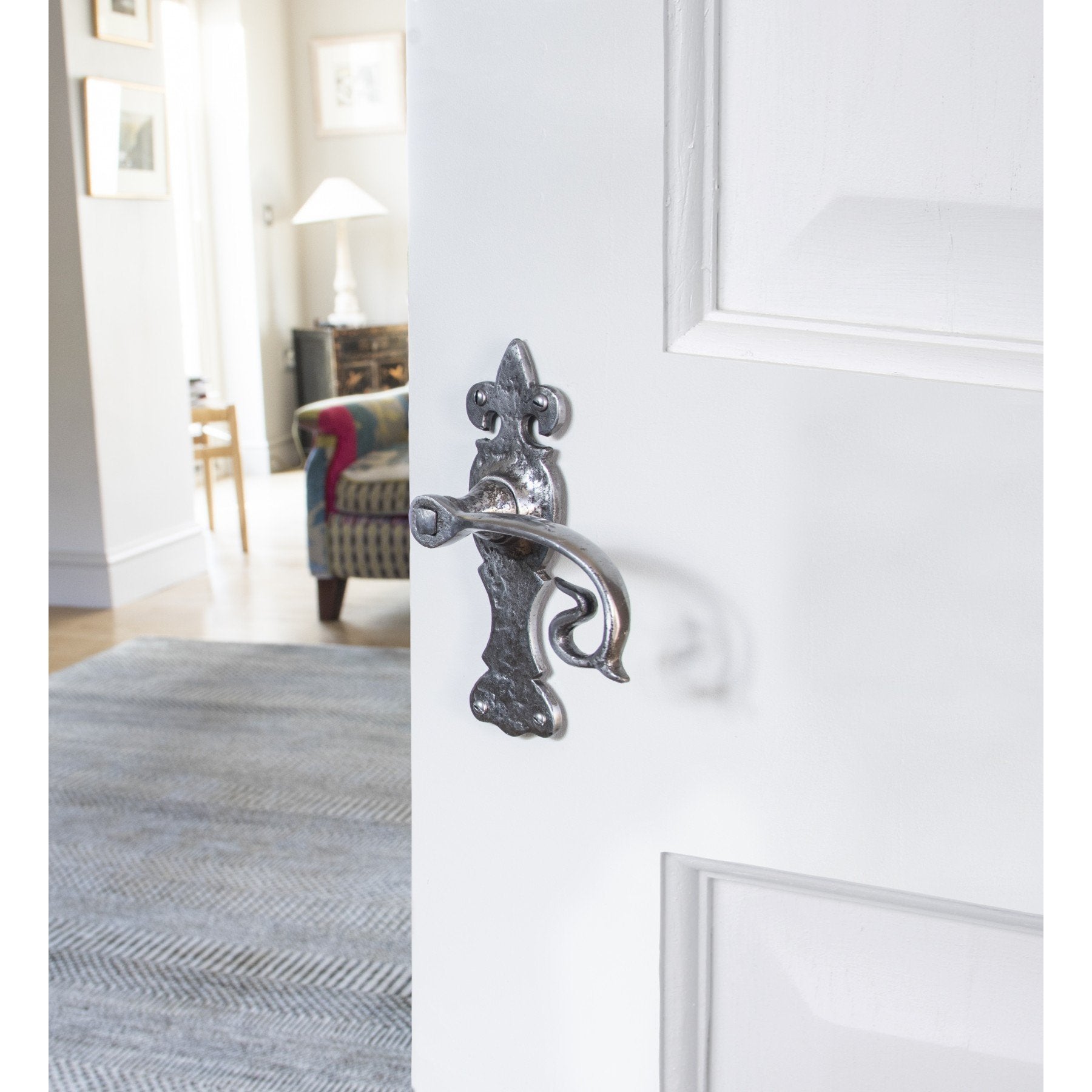 From the Anvil Natural Textured Curly Lever Latch Set