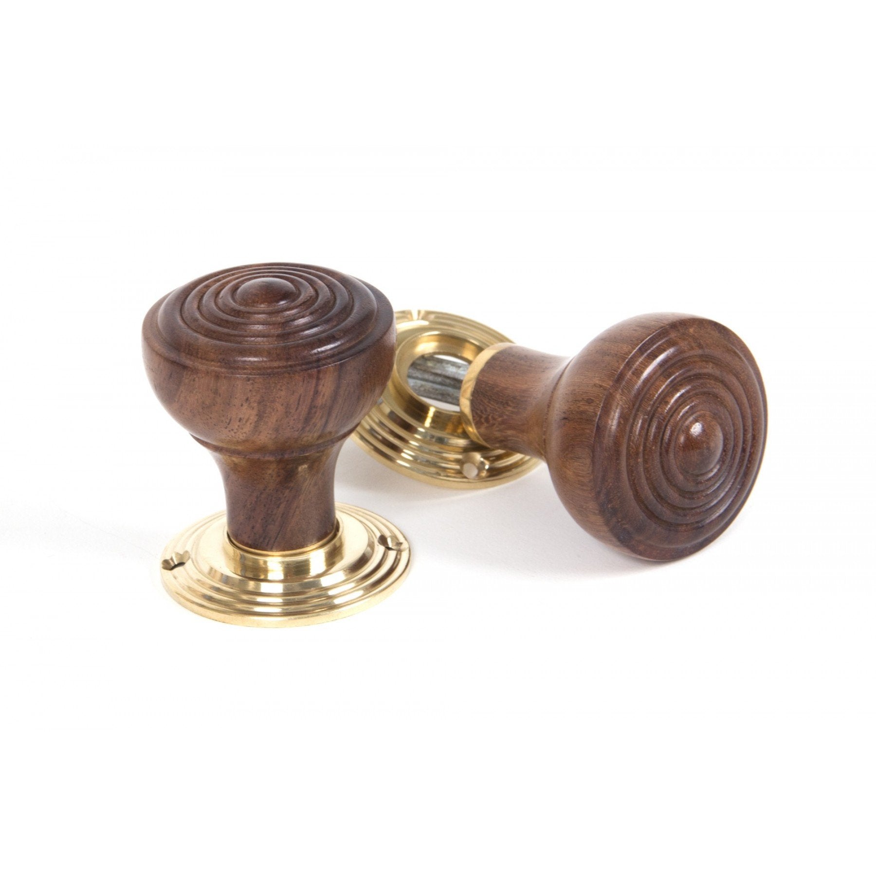 From the Anvil Rosewood Ringed Mortice/Rim Knob Set - No.42 Interiors