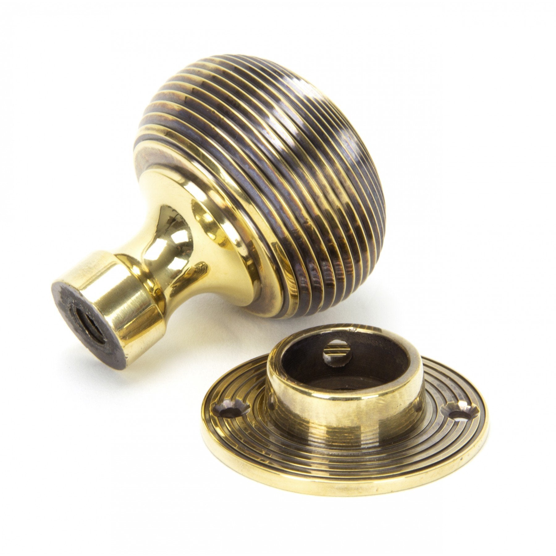 From The Anvil Aged Brass Heavy Beehive Mortice/Rim Knob Set