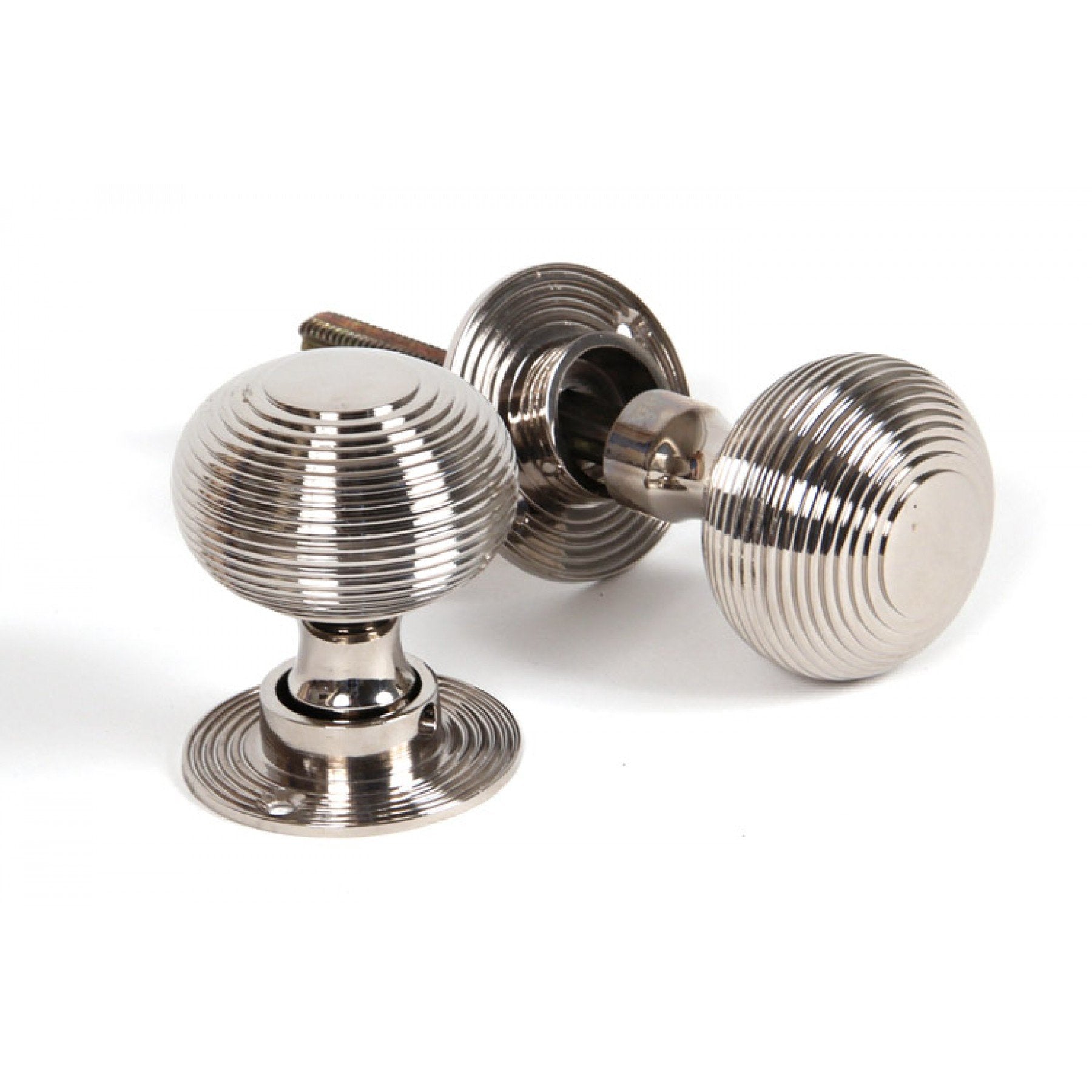 From The Anvil Polished Nickel Heavy Beehive Mortice/Rim Knobs - No.42 Interiors