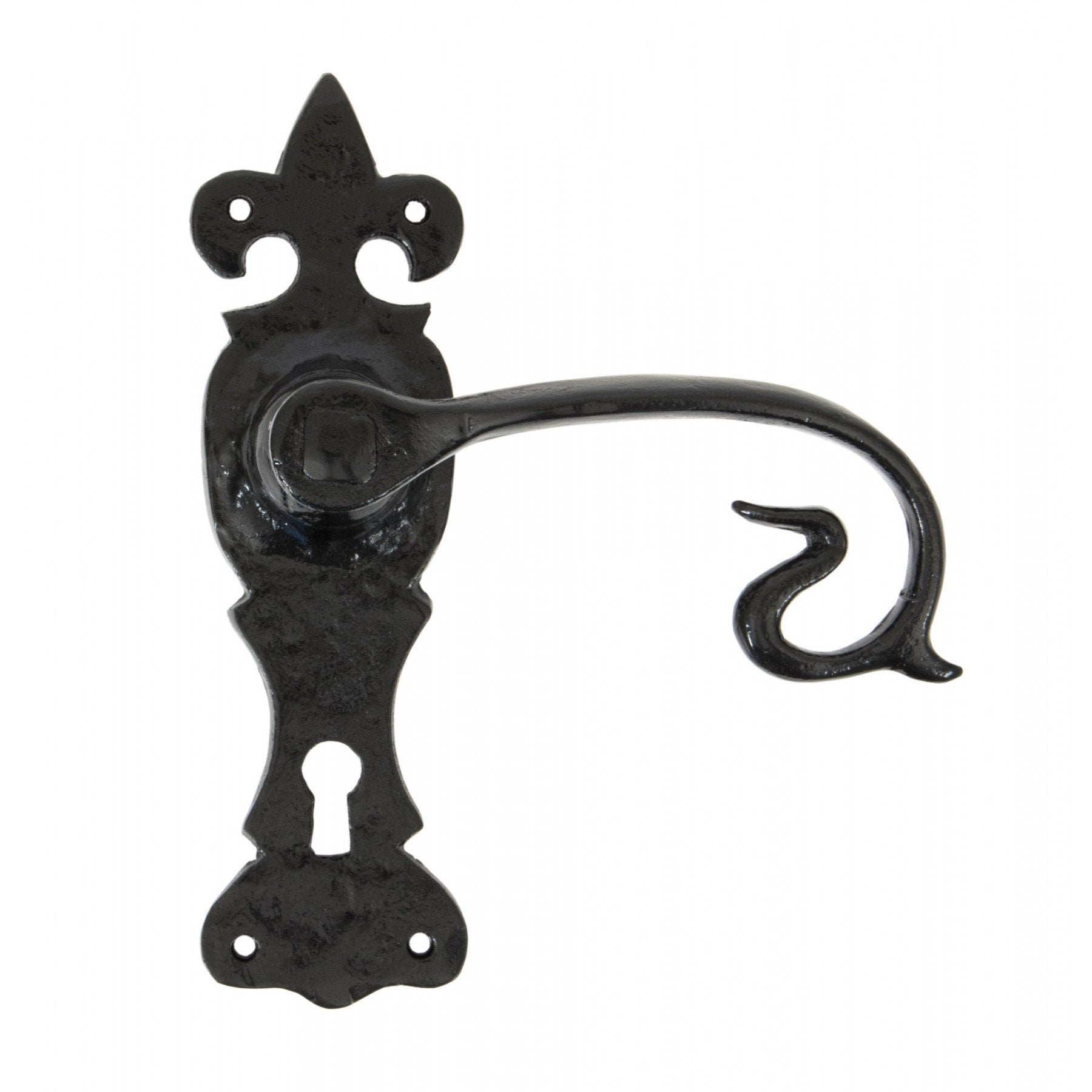 From the Anvil Black Curly Lever Lock Set
