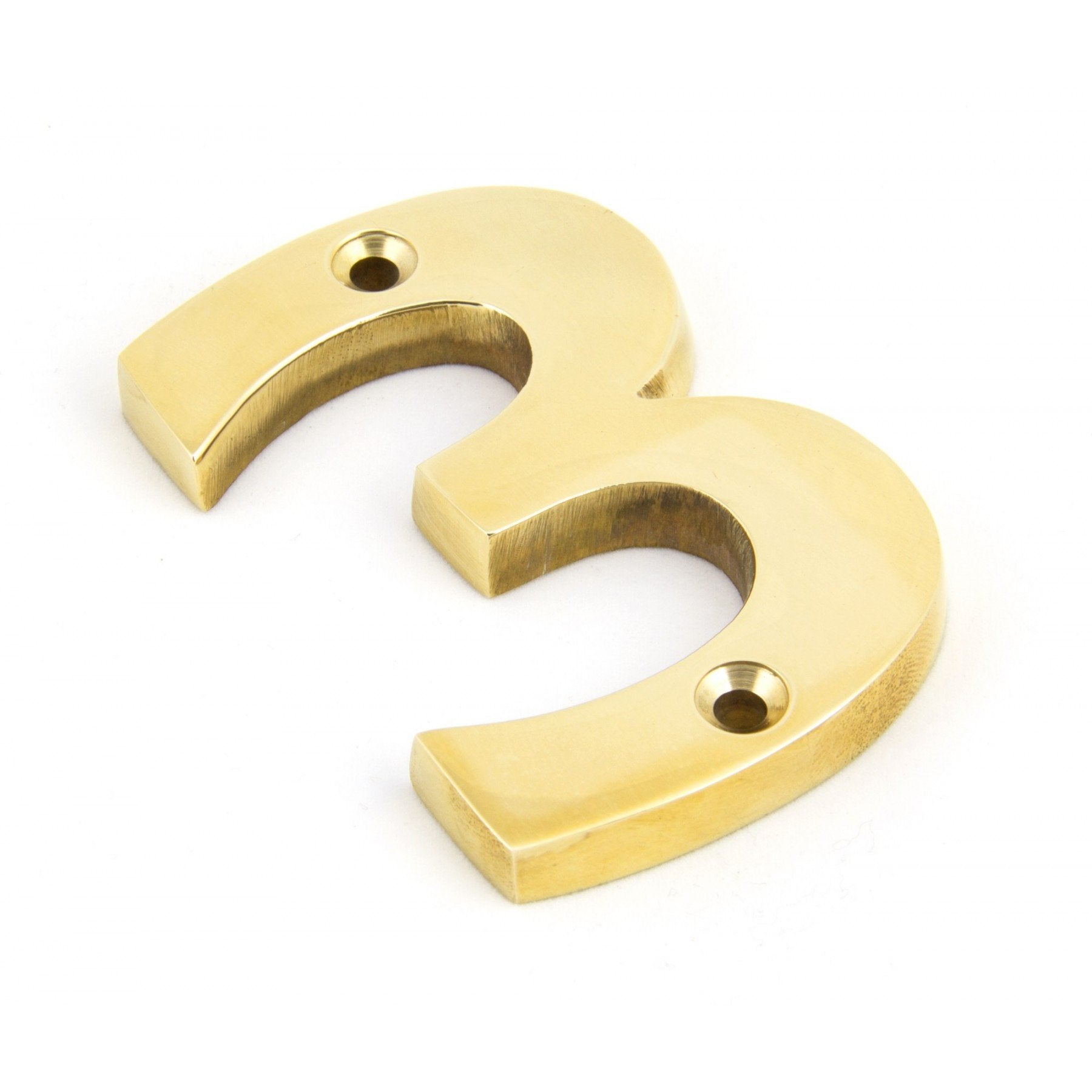 From the Anvil Polished Brass Numeral 3 - No.42 Interiors