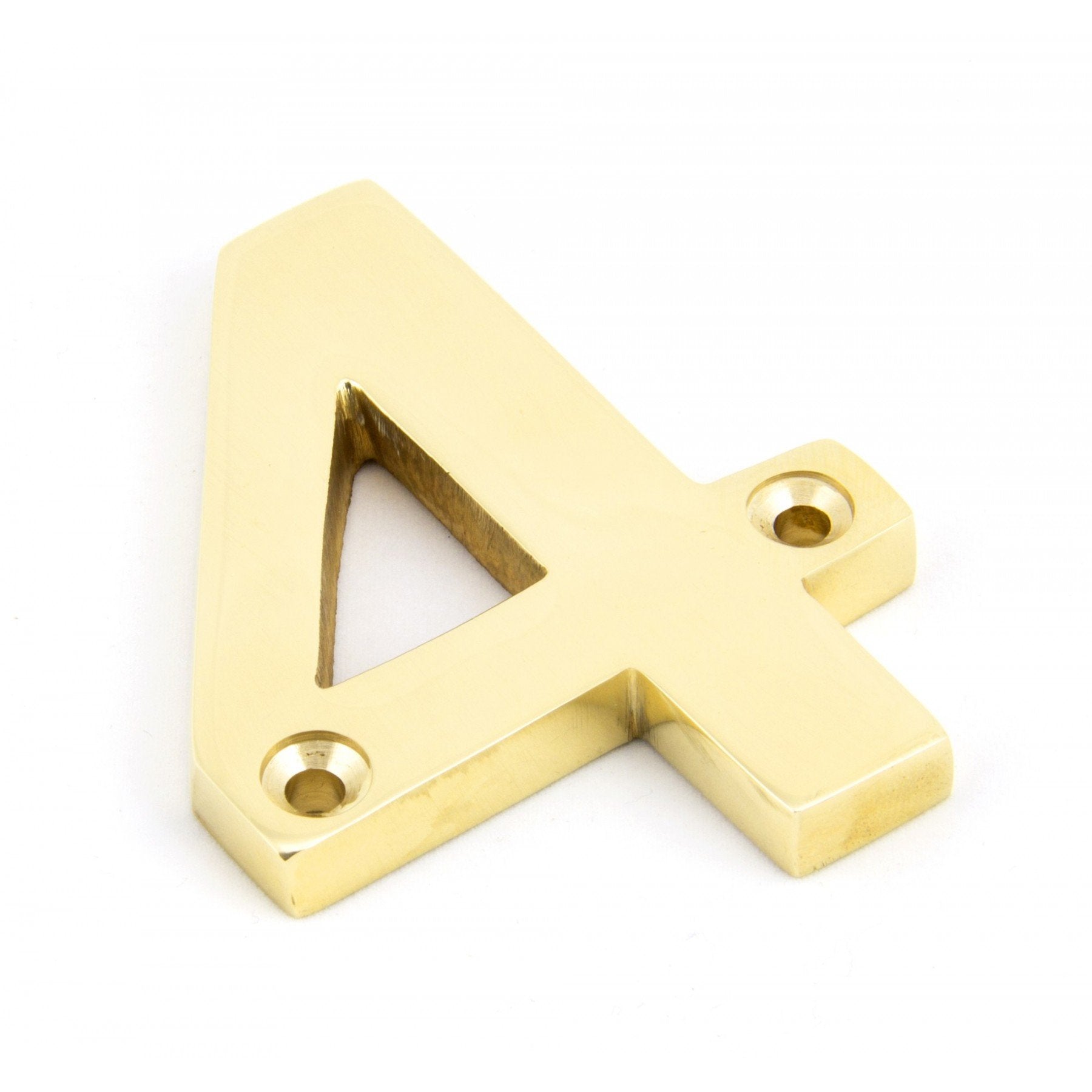 From the Anvil Polished Brass Numeral 4