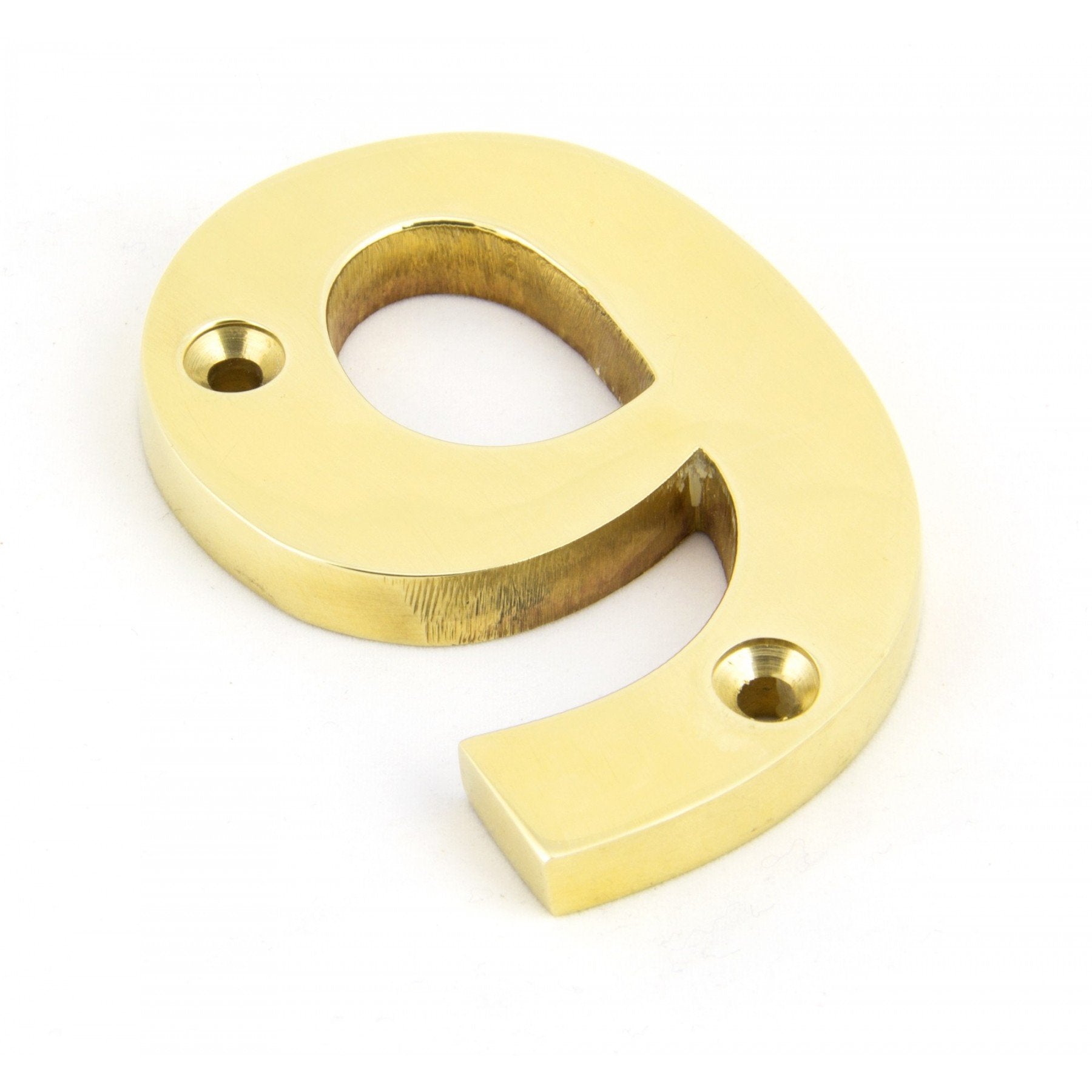 From the Anvil Polished Brass Numeral 9