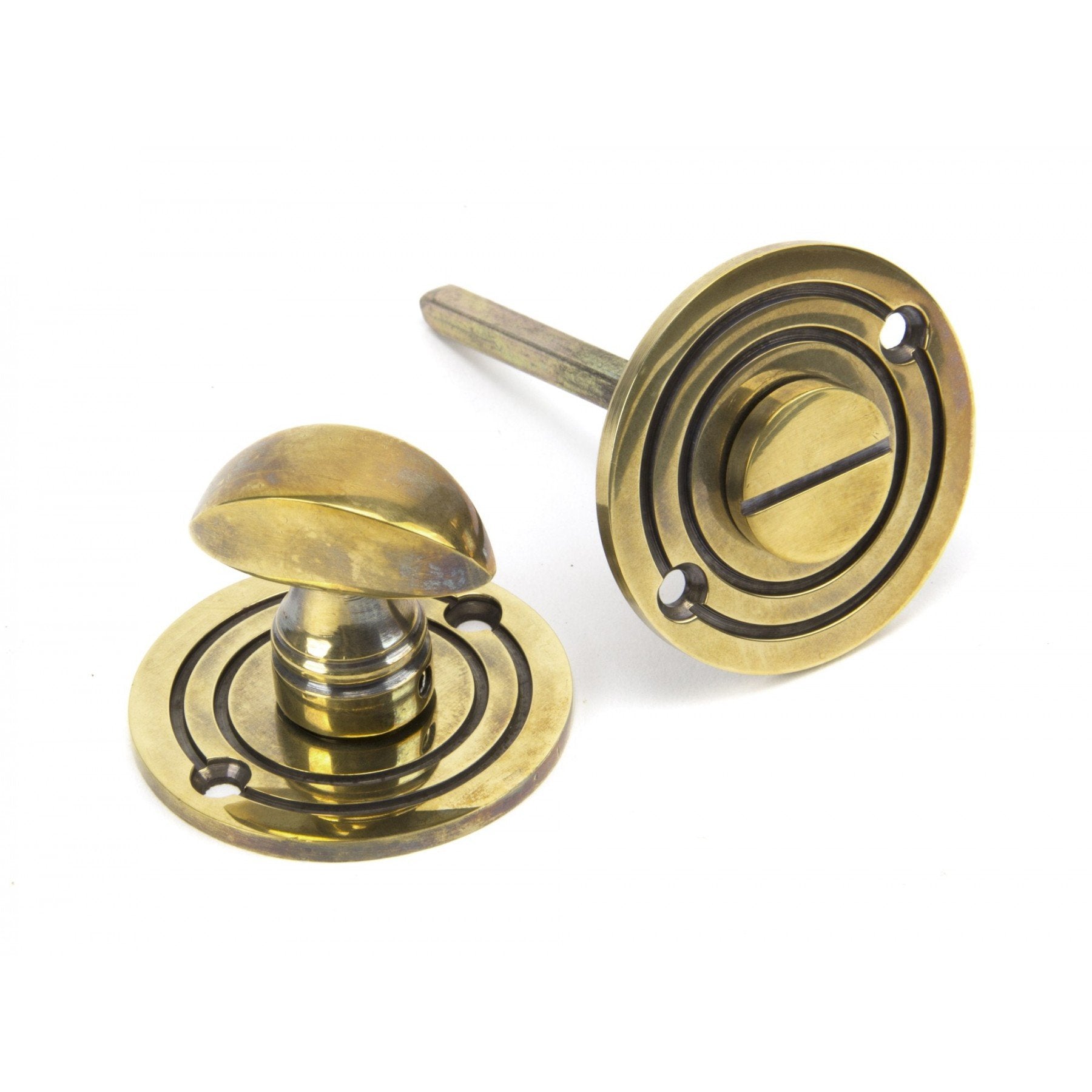 From the Anvil Aged Brass Round Bathroom Thumbturn - No.42 Interiors