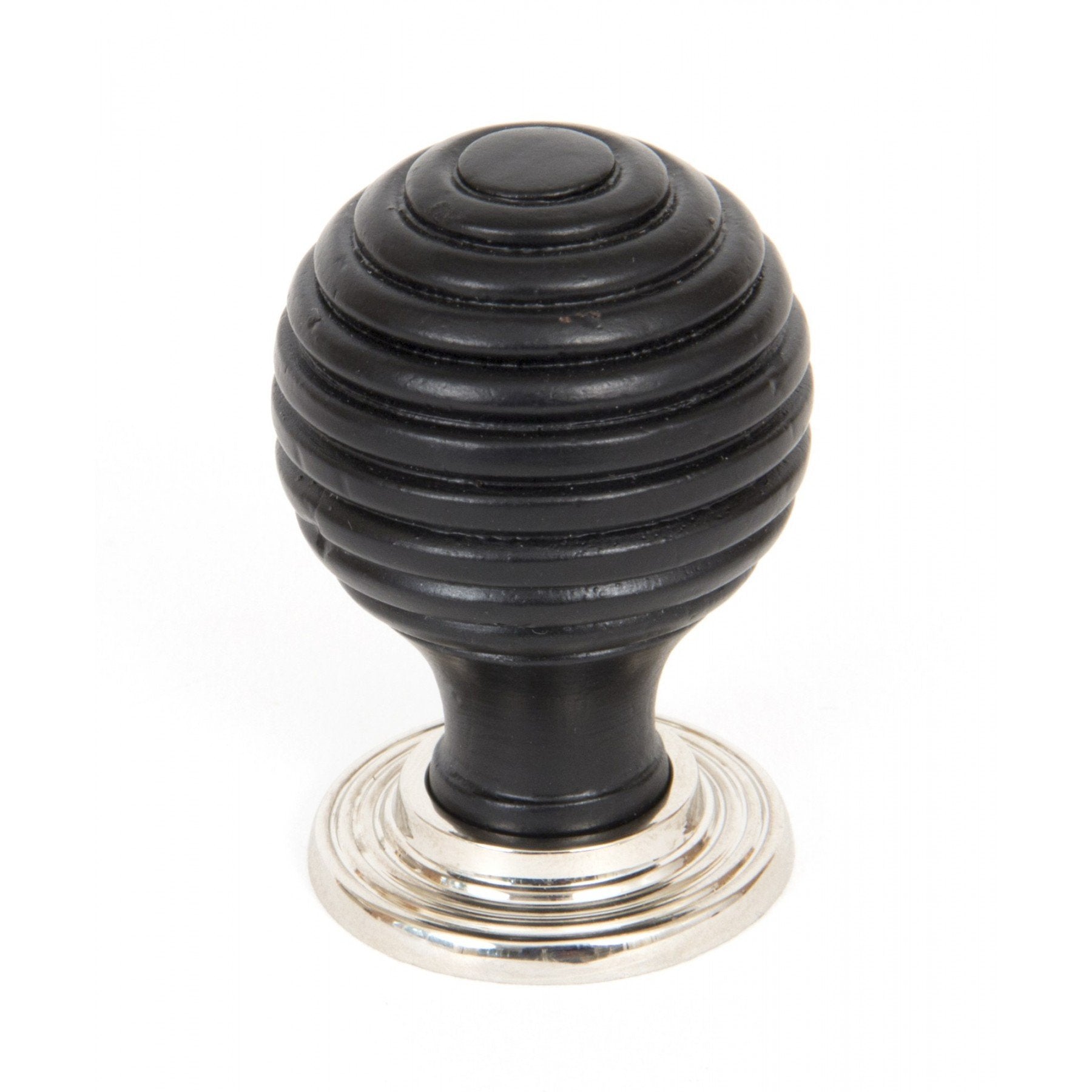 From the Anvil Ebony & Polished Nickel Beehive Cabinet Knob - Small - No.42 Interiors