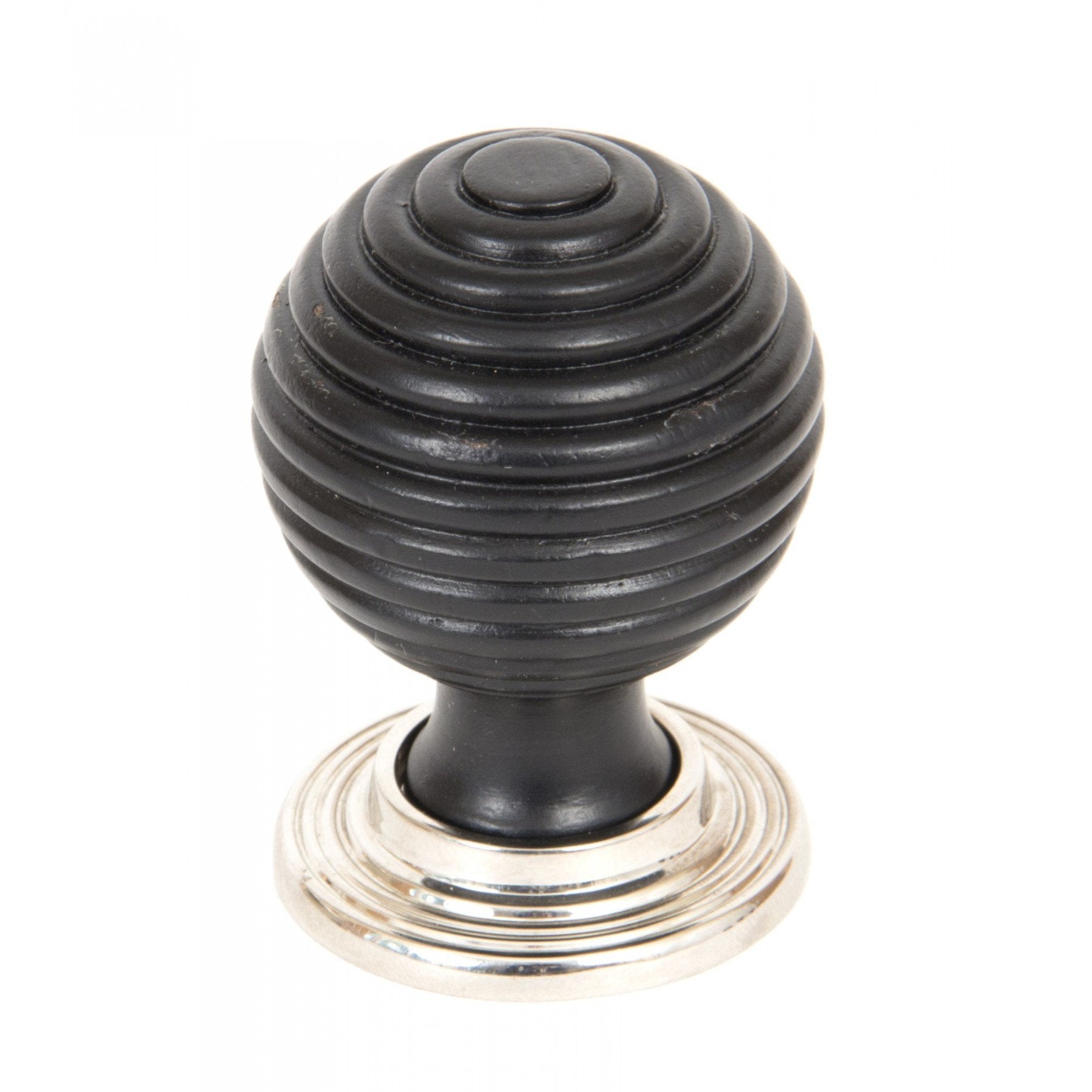 From the Anvil Ebony & Polished Nickel Beehive Cabinet Knob - Large - No.42 Interiors