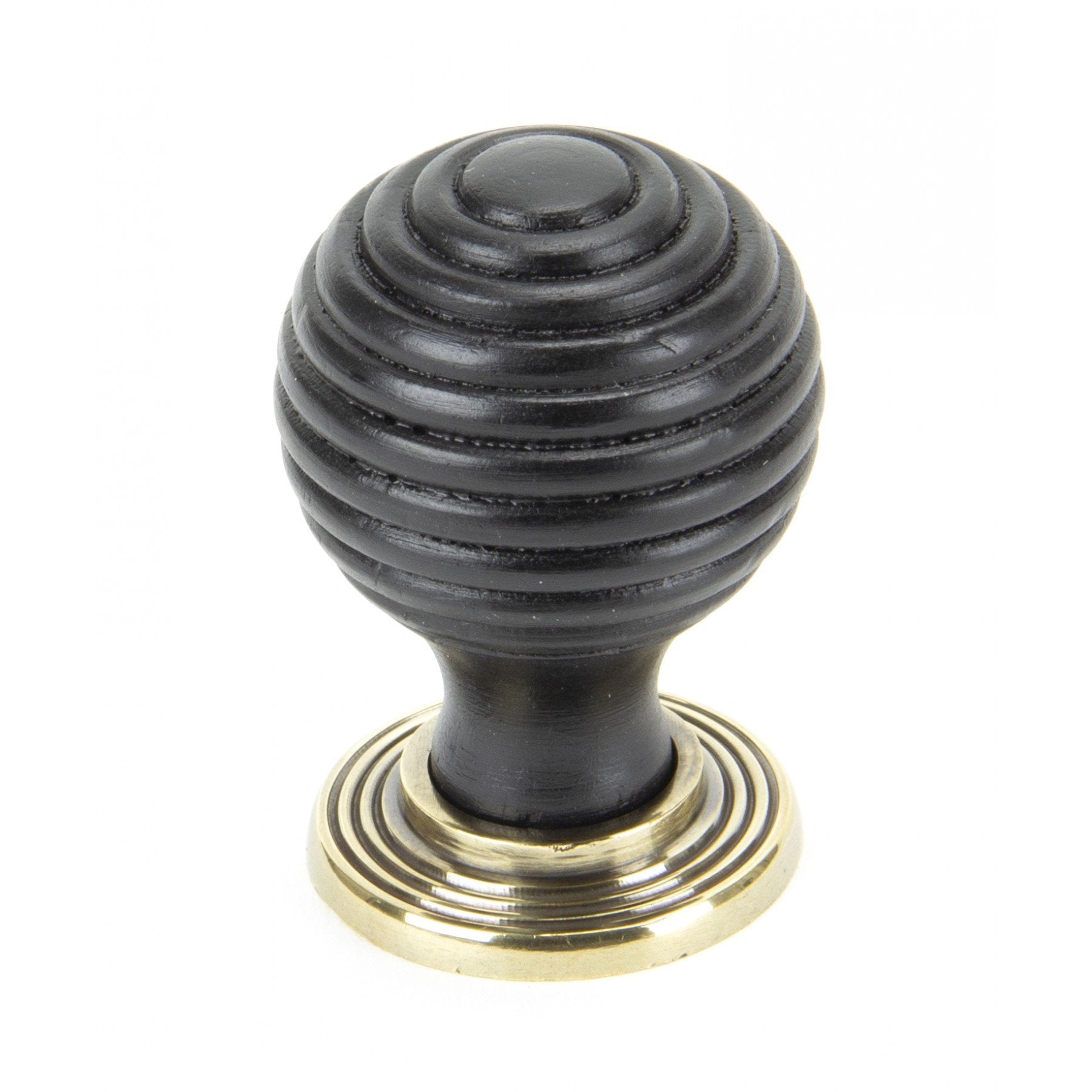 From the Anvil Ebony & Aged Brass Beehive Cabinet Knob - Small - No.42 Interiors