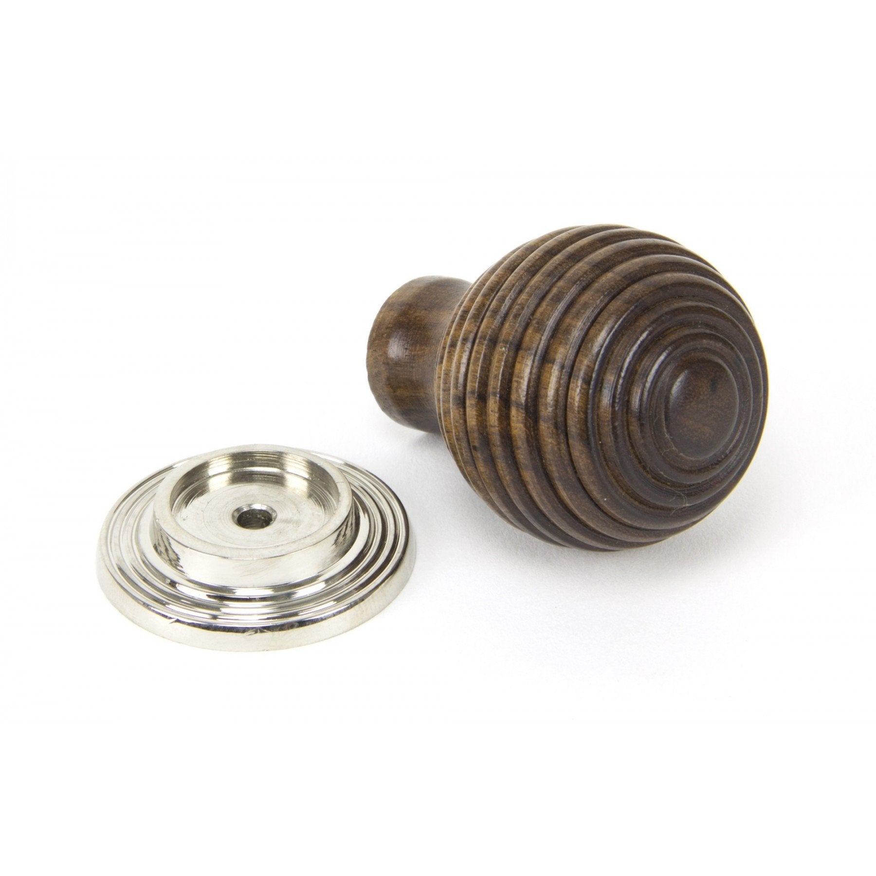 From the Anvil Rosewood & Polished Nickel Beehive Cabinet Knob - Large
