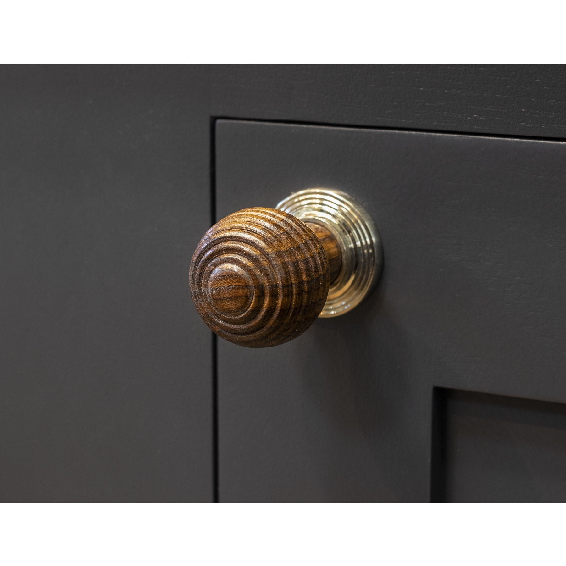 From the Anvil Rosewood & Polished Nickel Beehive Cabinet Knob - Large