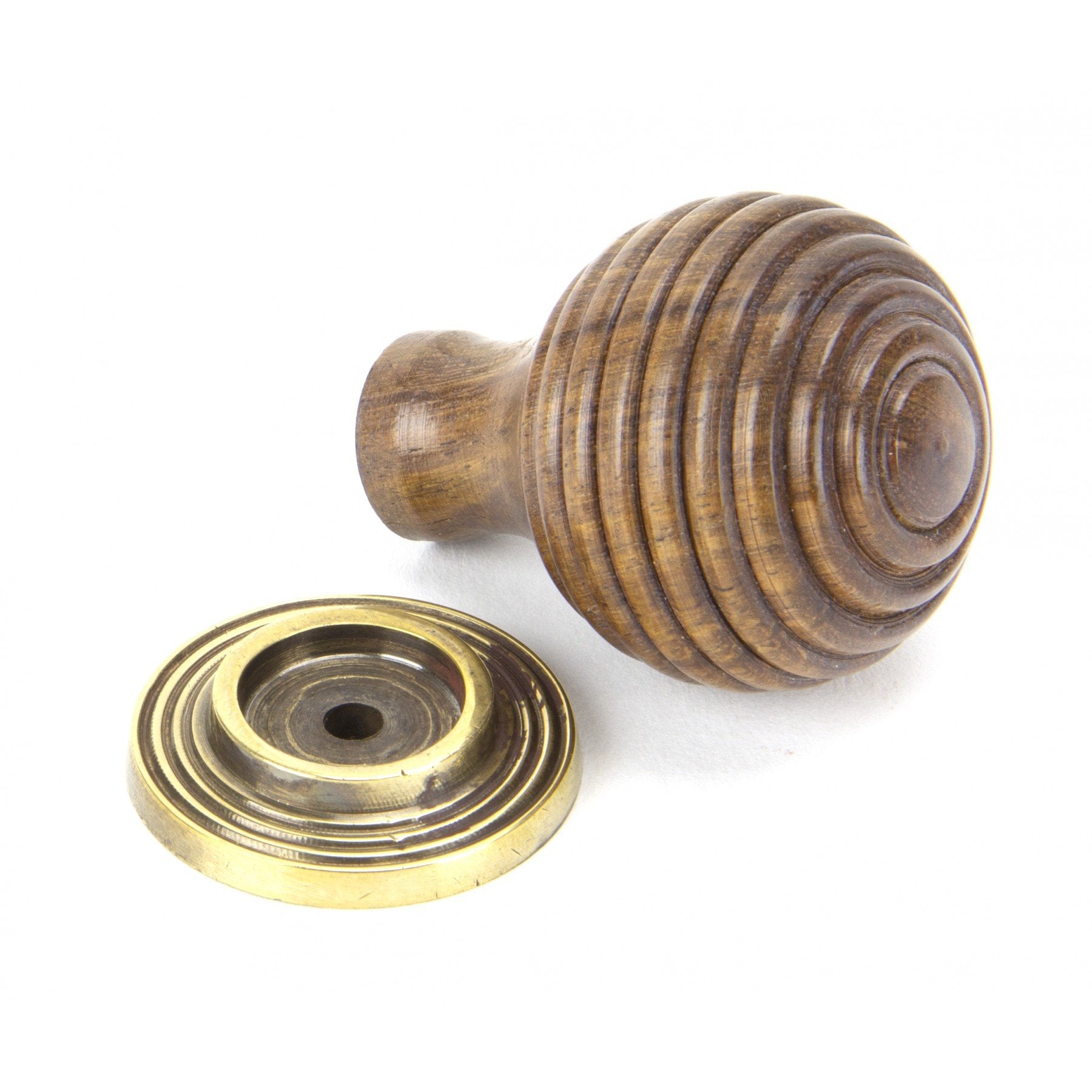 From the Anvil Rosewood & Aged Brass Beehive Cabinet Knob - Small