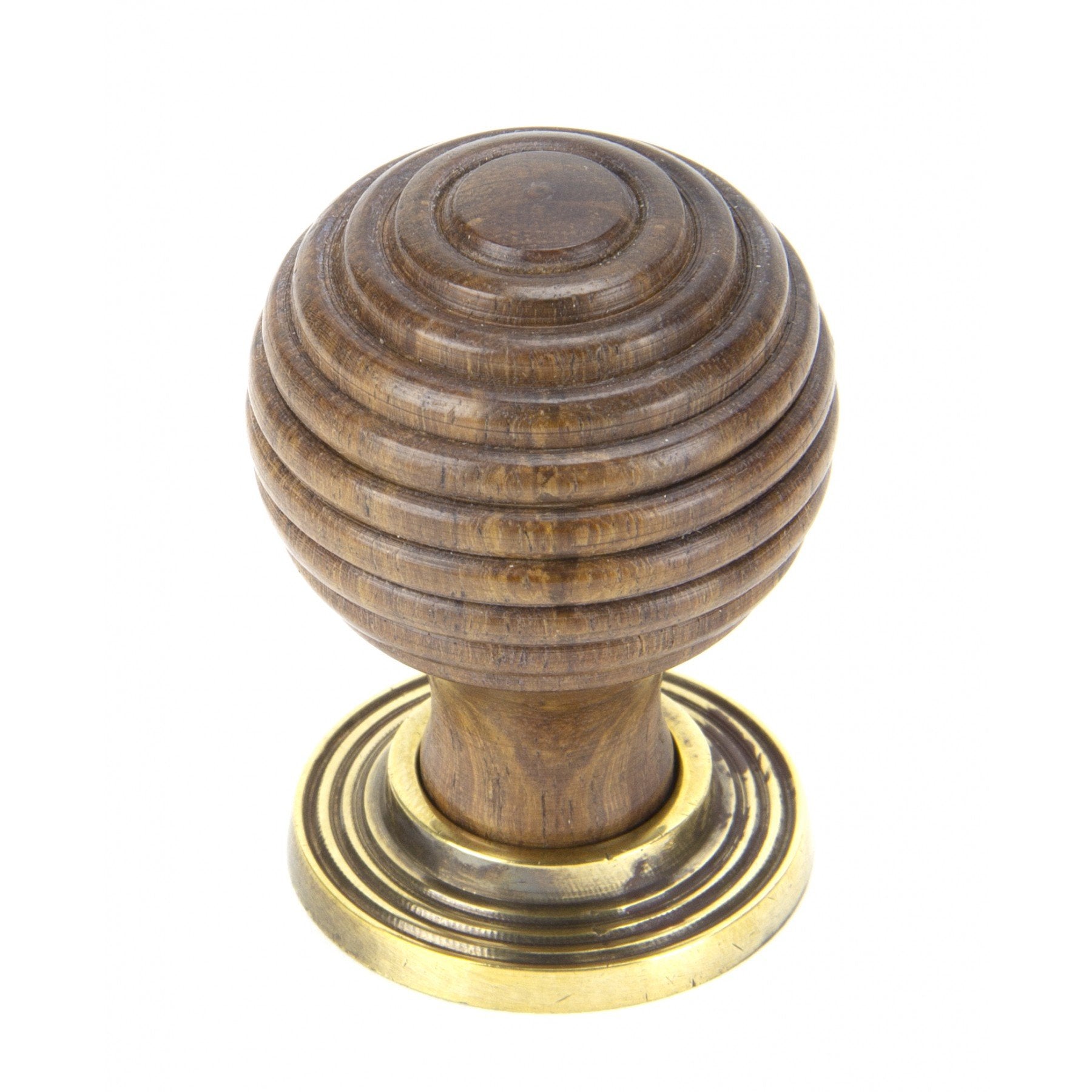 From the Anvil Rosewood & Aged Brass Beehive Cabinet Knob - Small - No.42 Interiors