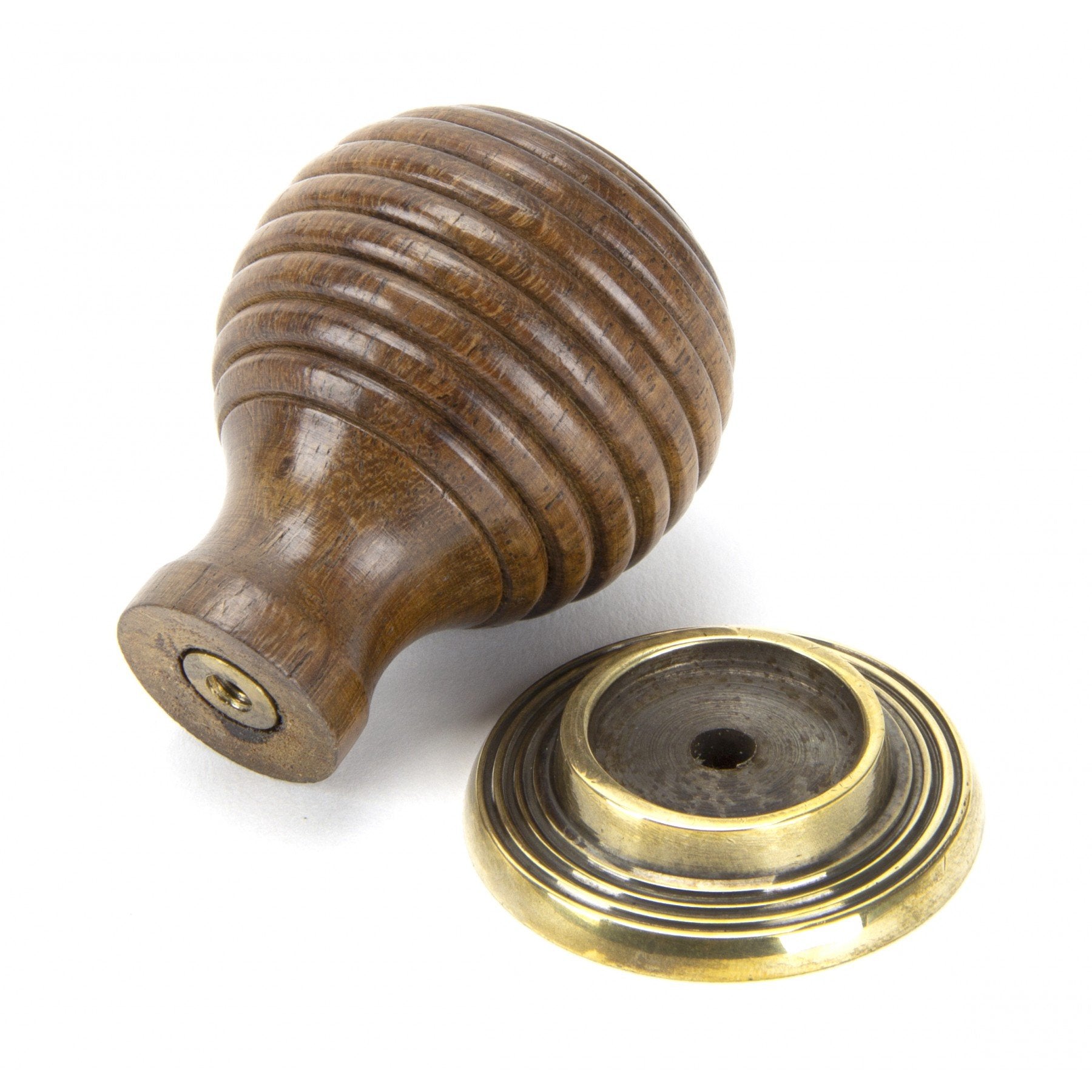 From the Anvil Rosewood & Aged Brass Beehive Cabinet Knob - Large