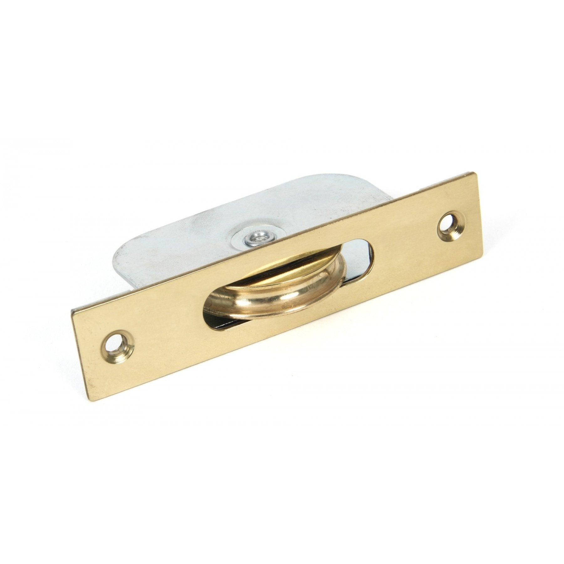 From the Anvil Polished Brass Lacquered Square Ended Sash Pulley 75kg - No.42 Interiors