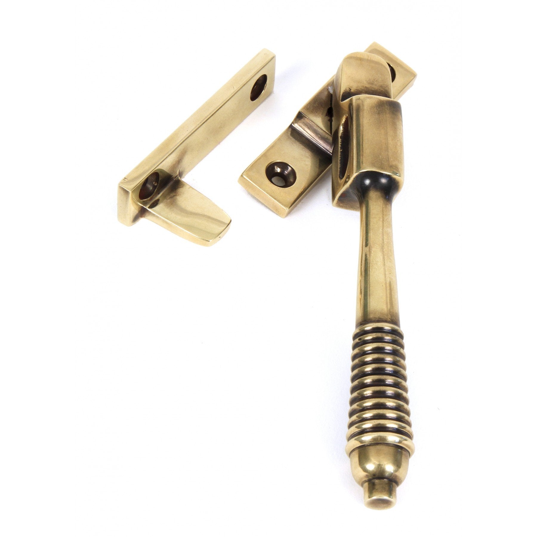 From the Anvil Aged Brass Night Vent Reeded Fastener - Locking - No.42 Interiors