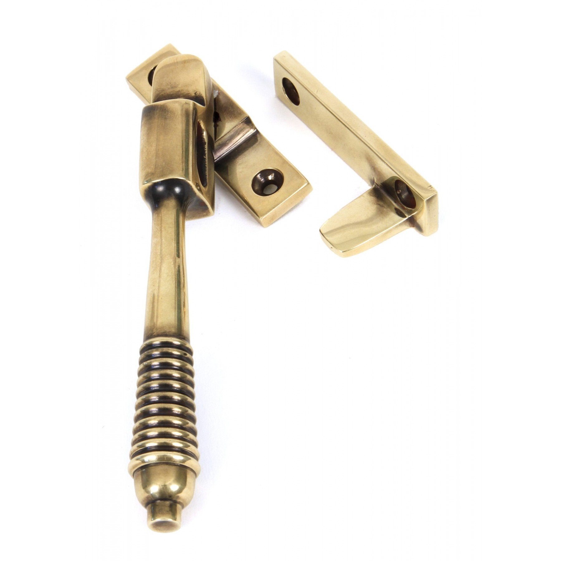 From the Anvil Aged Brass Night Vent Reeded Fastener - Locking