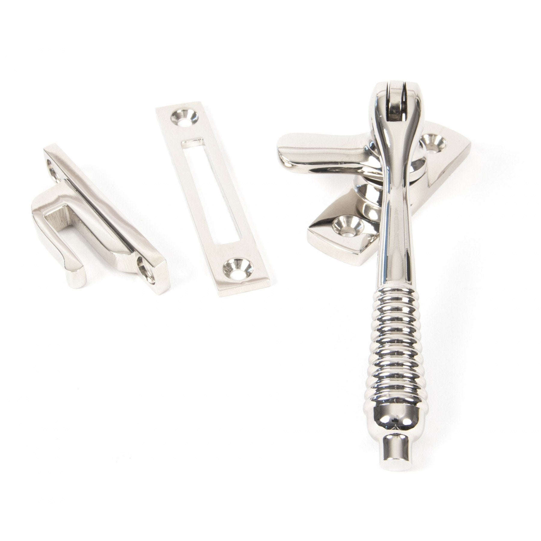 From the Anvil Polished Nickel Reeded Fastener - Locking