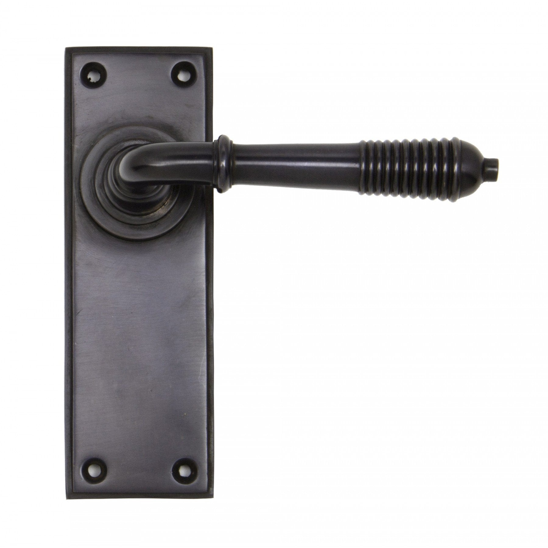 From the Anvil Aged Bronze Reeded Lever Latch Set - No.42 Interiors